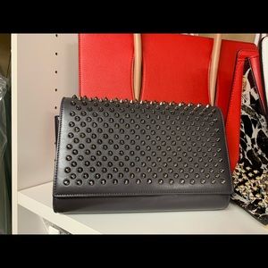 Paloma Clutch with Spikes Blue/Grey
